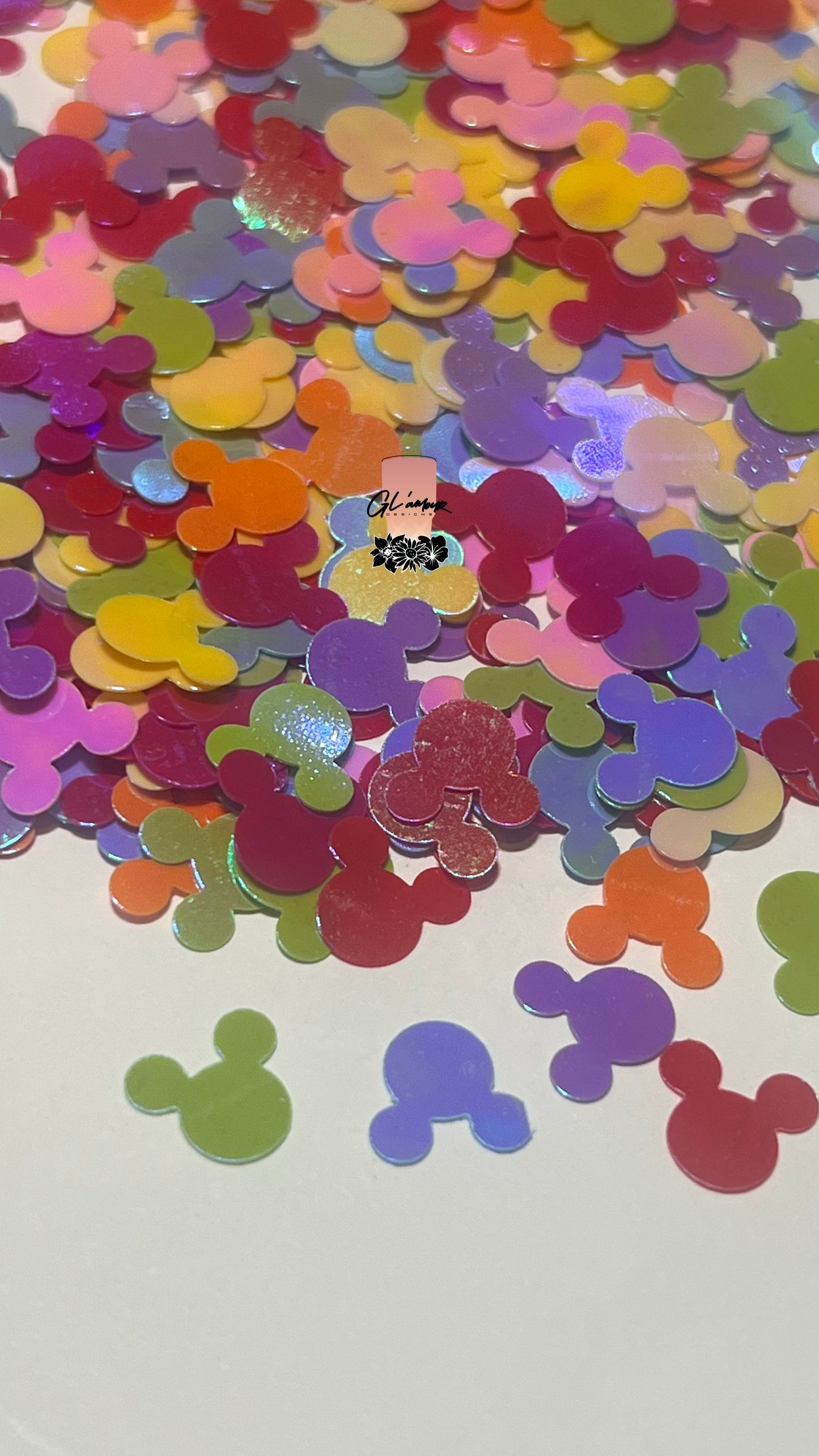 Mouse Head Multi-Colored Glitter
