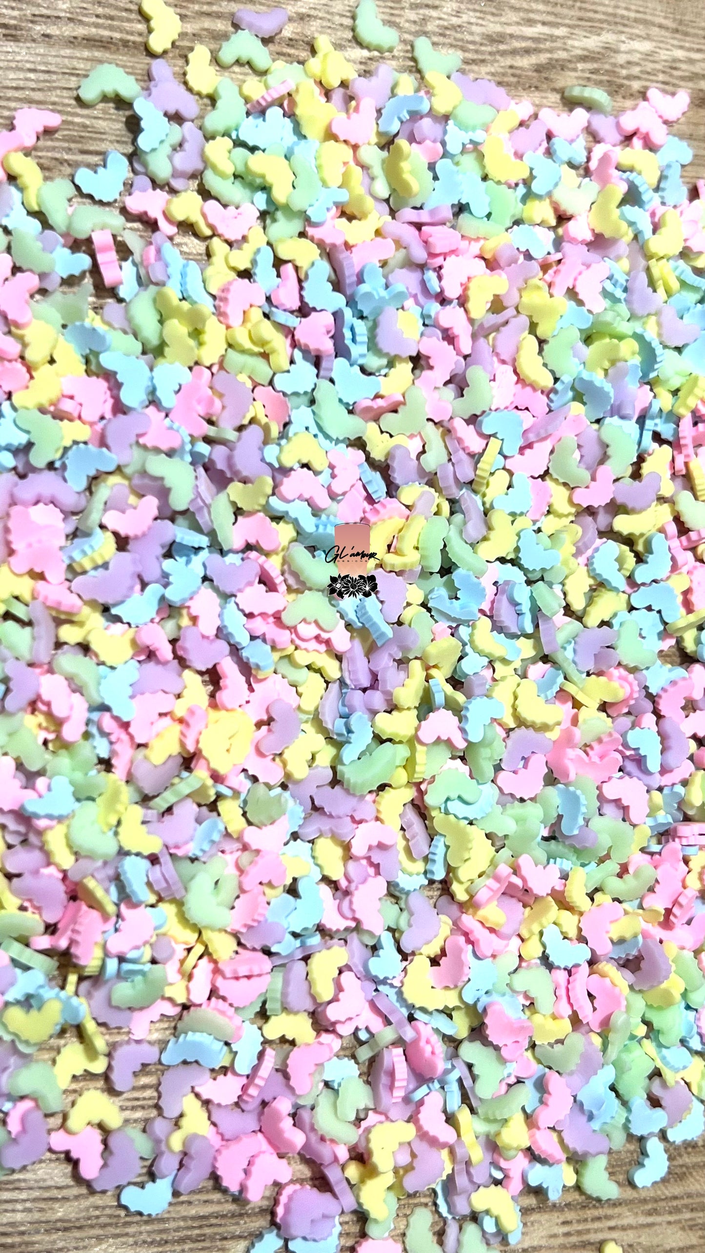 Pastel Bats Polymer Slices - small 5mm