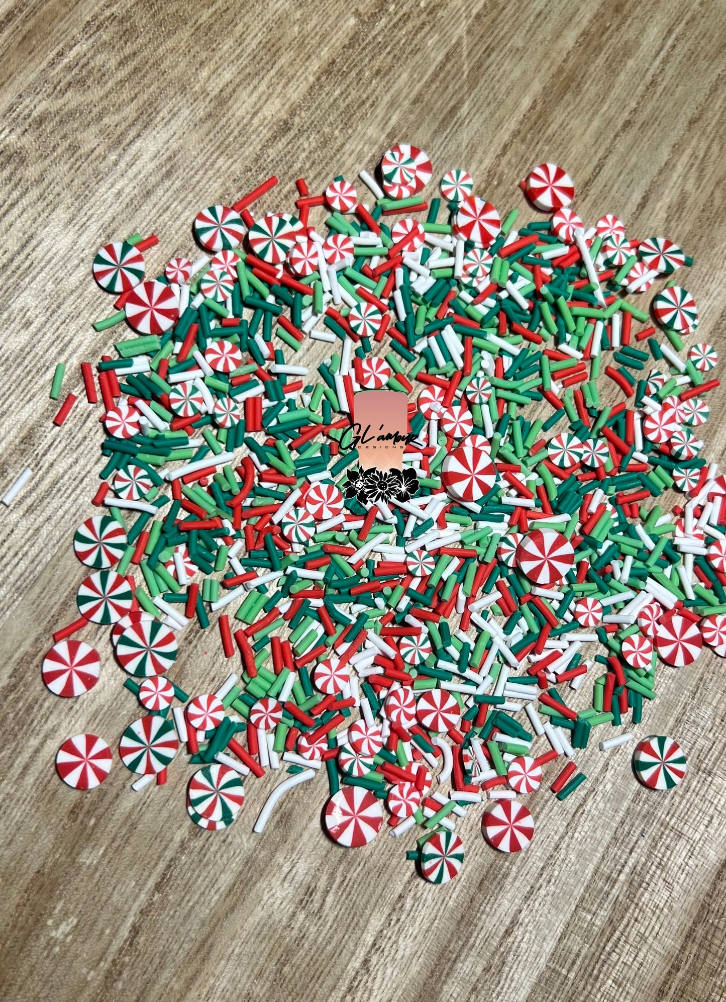 Peppermint & Sprinkle Mix Polymer Clay Slices