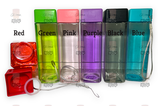 Square Acrylic Bottle With Detachable Strap