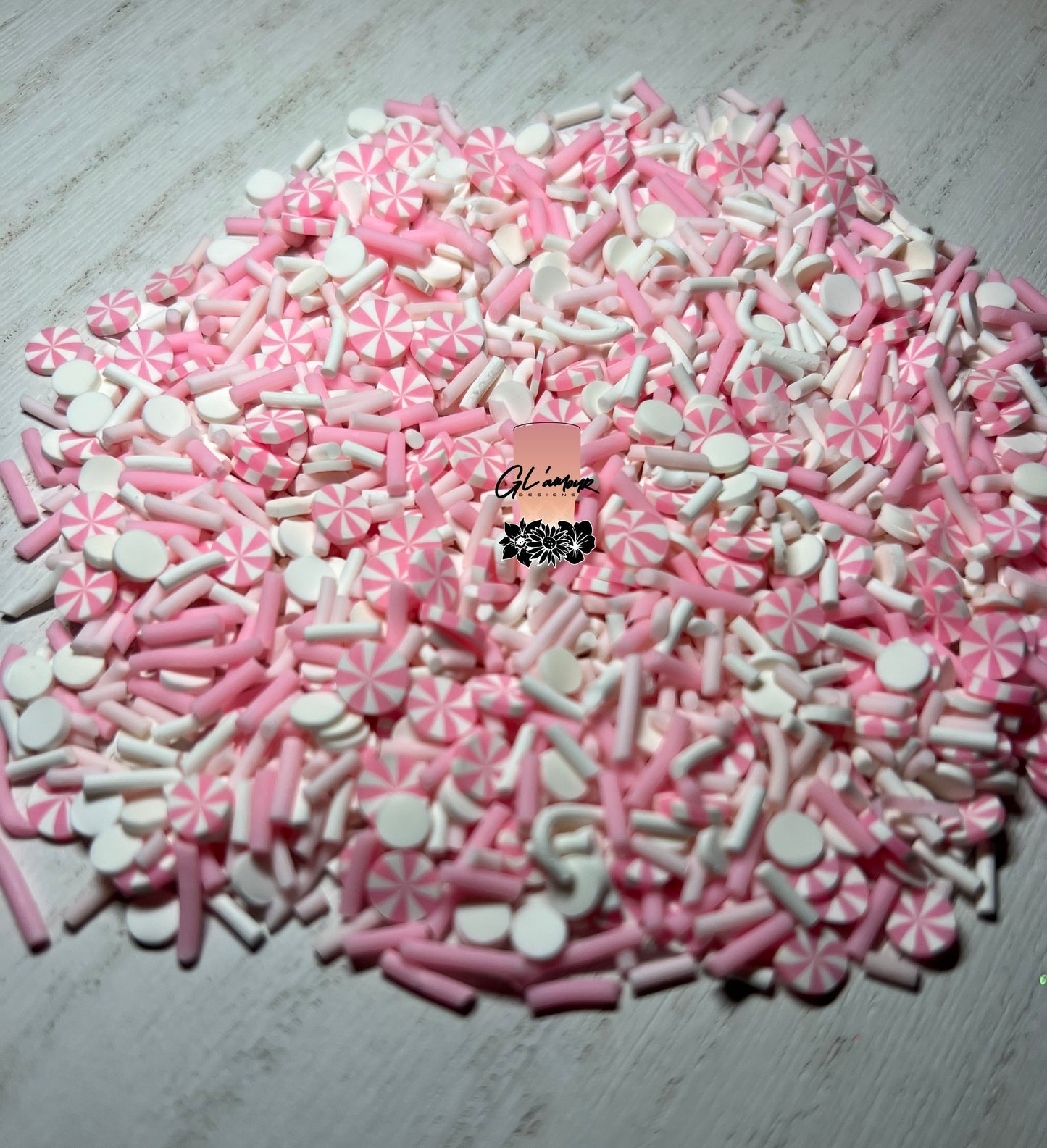 Pink Candyland Polymer Slices- 5mm Small