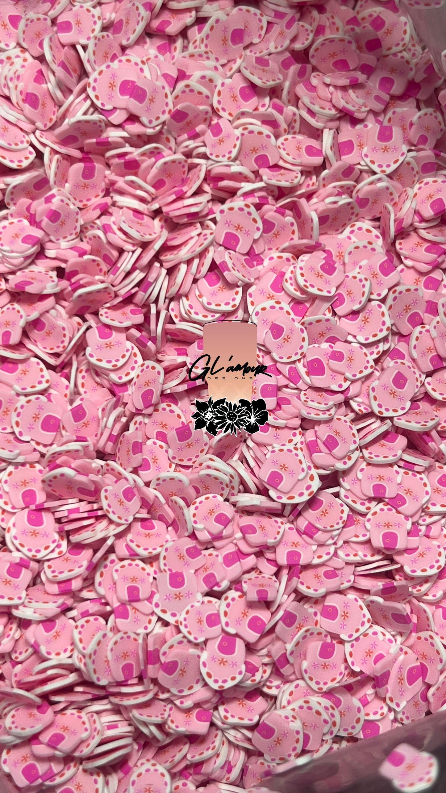 Pink Gingerbread House Polymer Slices- 5mm Small