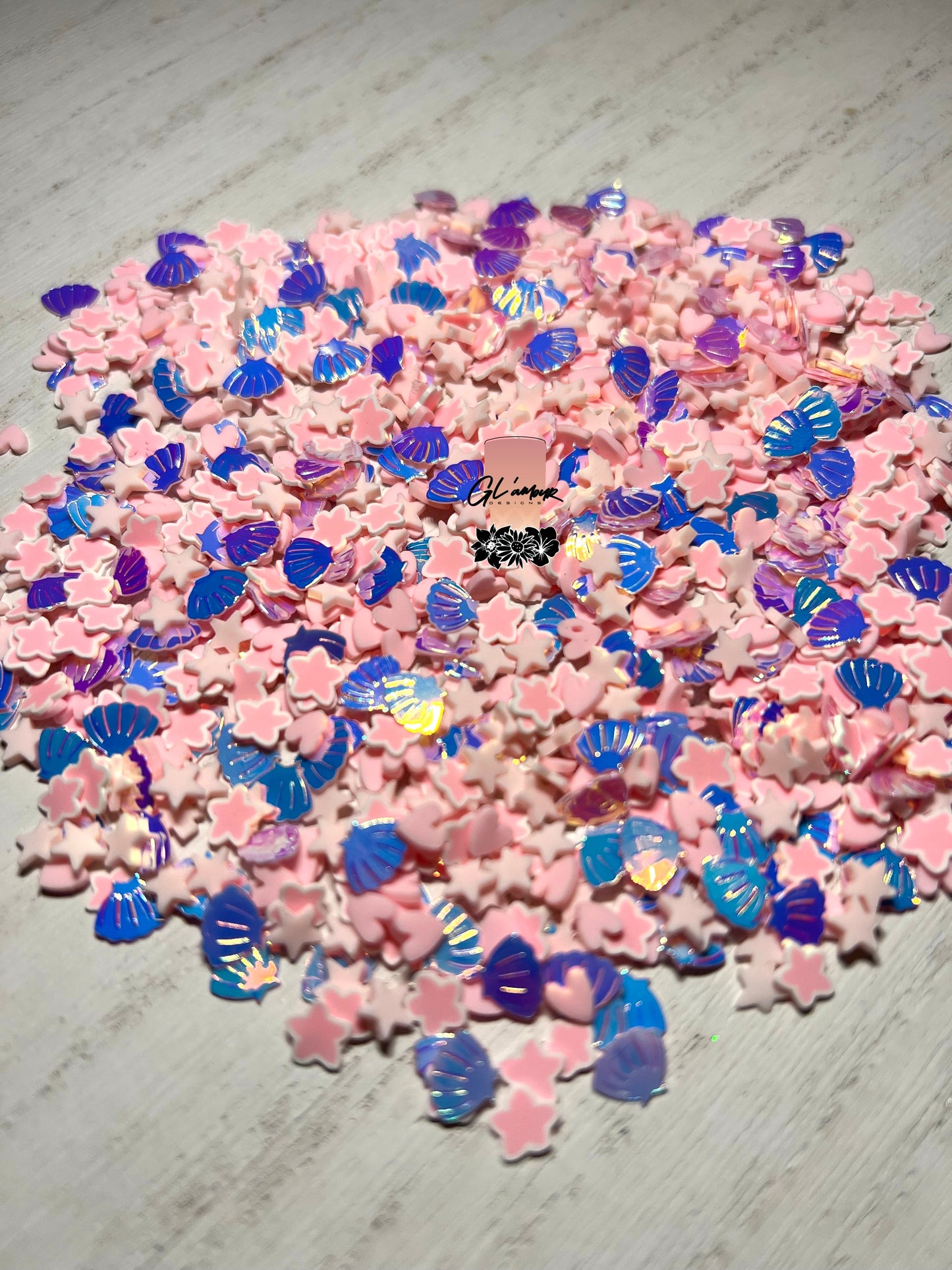 Pink Mermaid Sequins Mix Polymer Slices