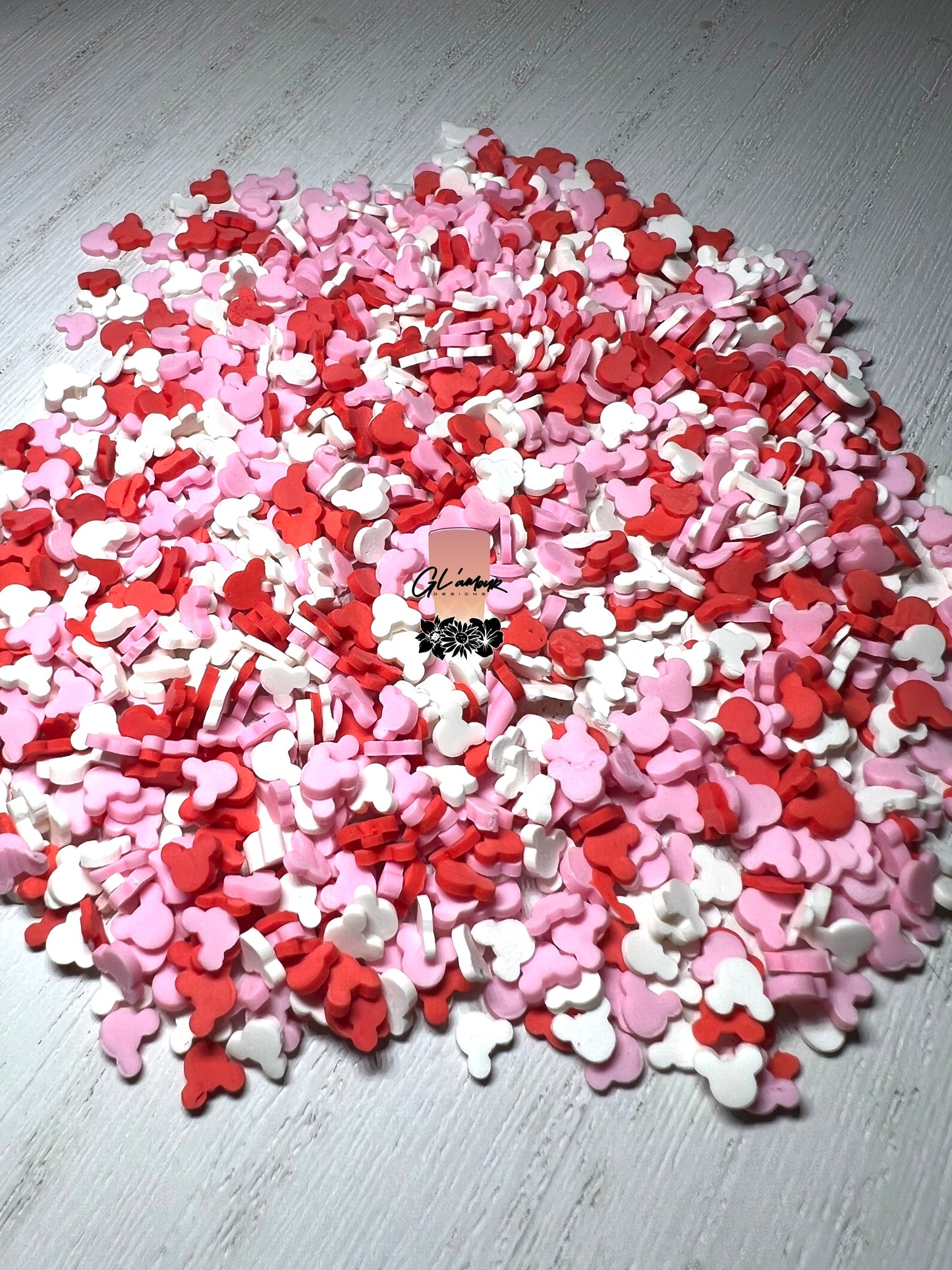 Pink/ Red / White Mouse Polymer Slices- 5mm Small