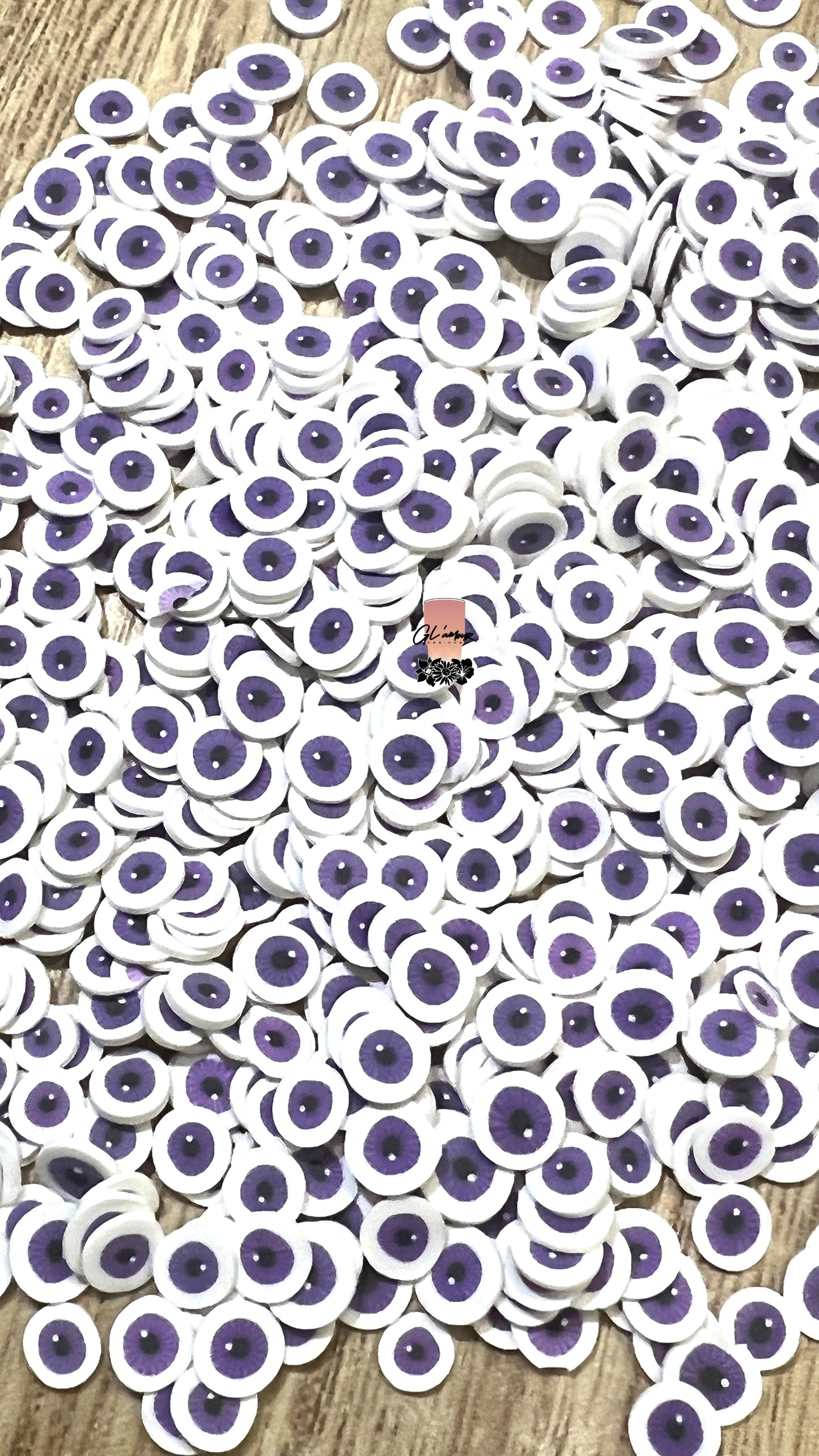 Purple Eye Polymer Slices - 5mm Small