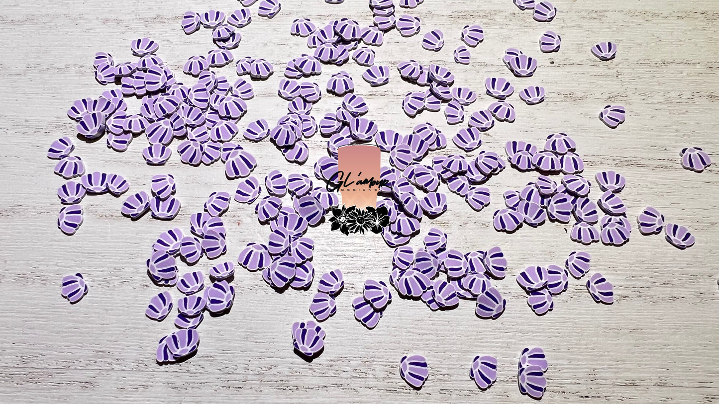 Purple Mermaid Shell Polymer Slices - 5mm Small