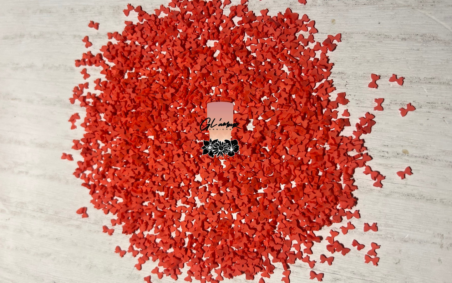 Red Ribbon Polymer Slices- 5mm Small