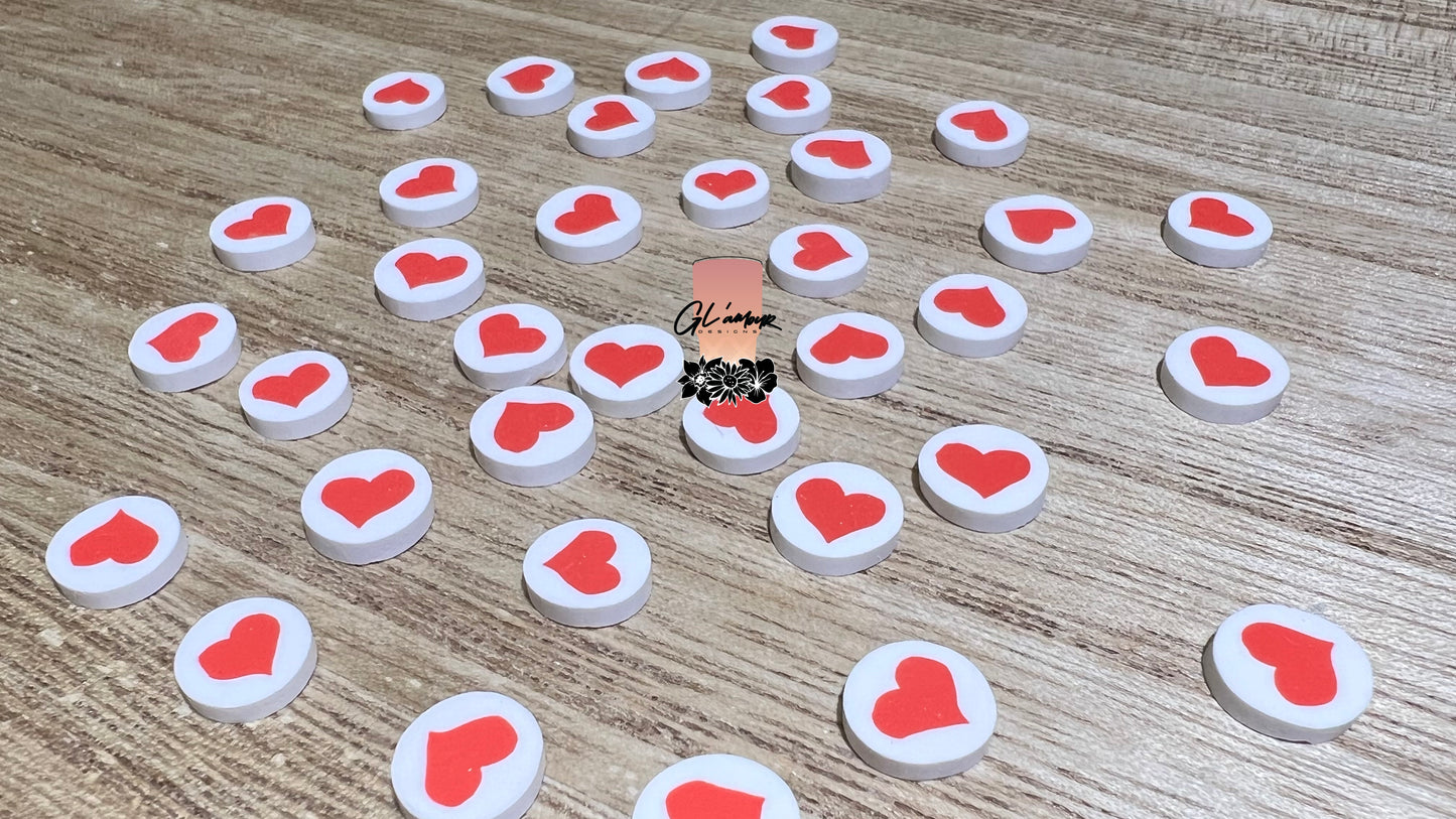 Red Heart Polymer Slices- 10mm Large