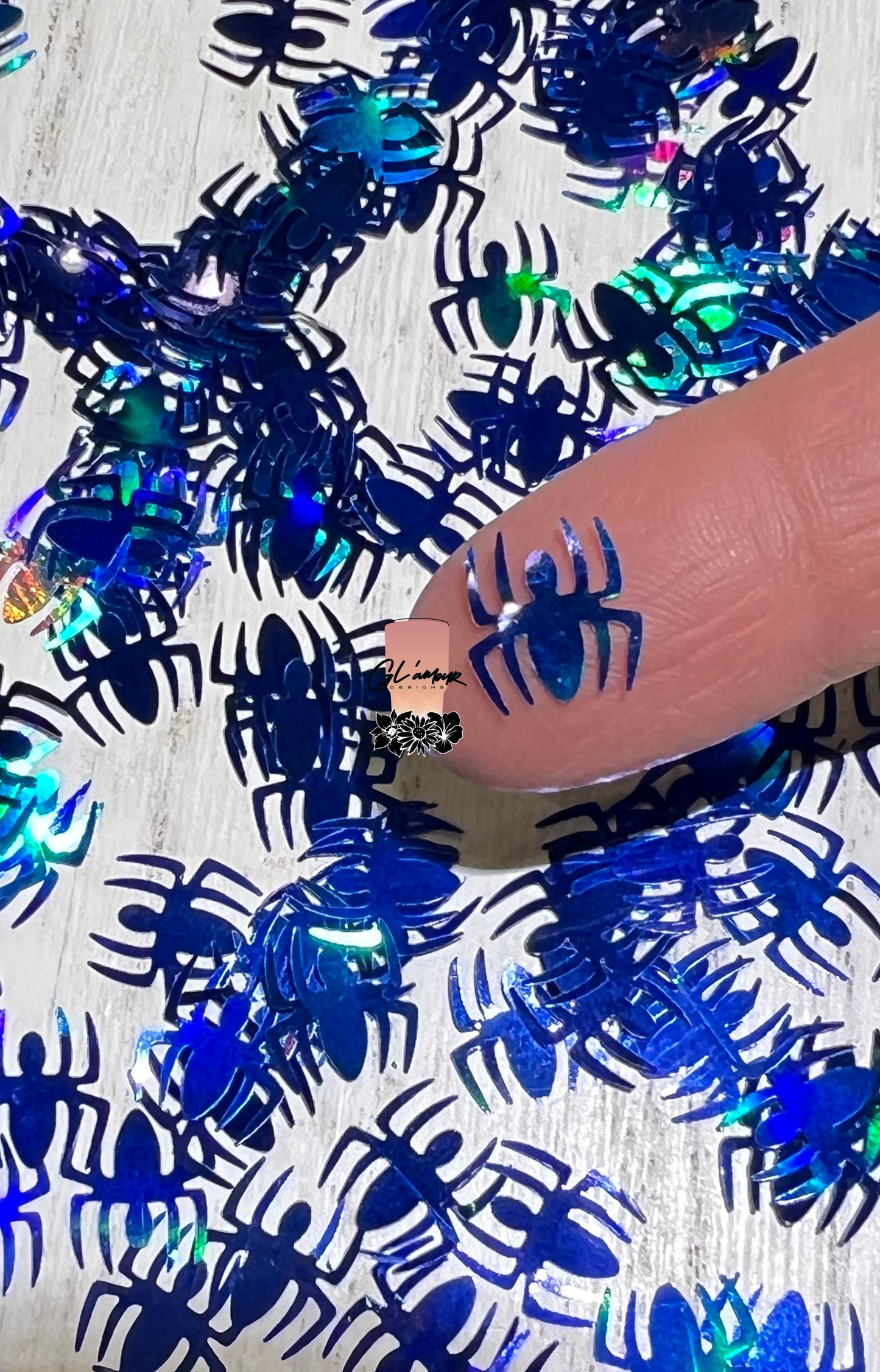 Spider Sapphire Blue Holographic Glitter - 10mm
