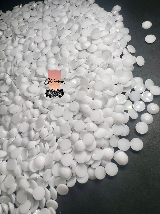 Jelly Solid White Flat Back Resin Rhinestones - 1000 pcs