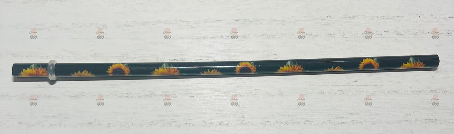 Sunflower Print Reusable Straw - 9 inches