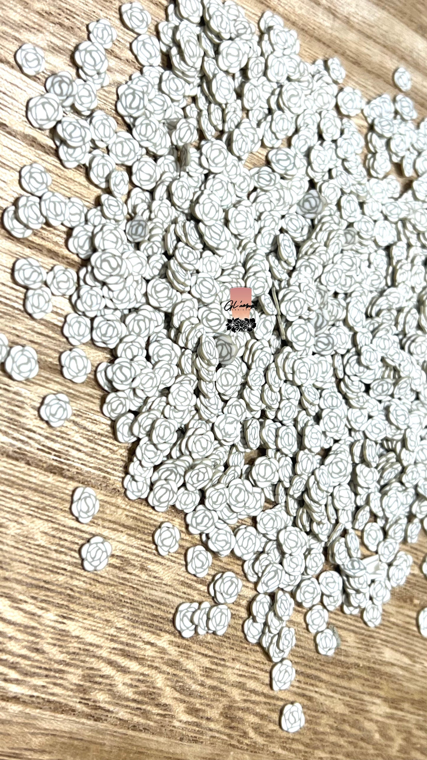 White Rose Polymer Slices - 5mm Small