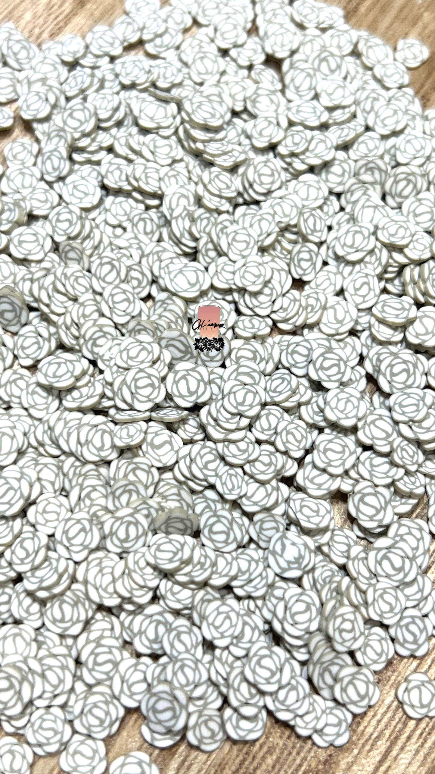 White Rose Polymer Slices - 5mm Small