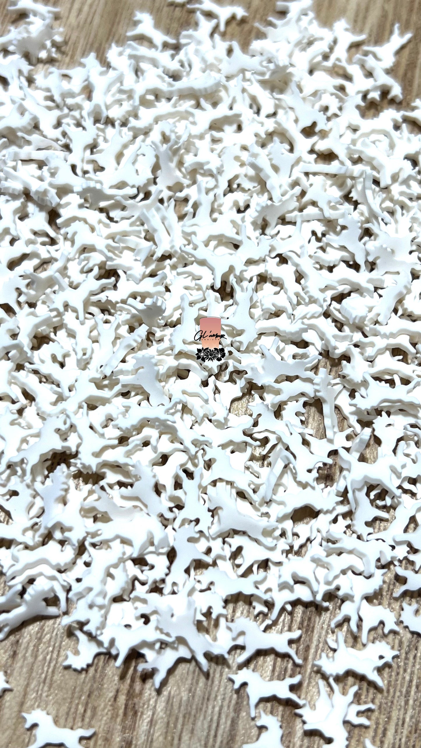 White Unicorn Polymer Slices - 10mm Large