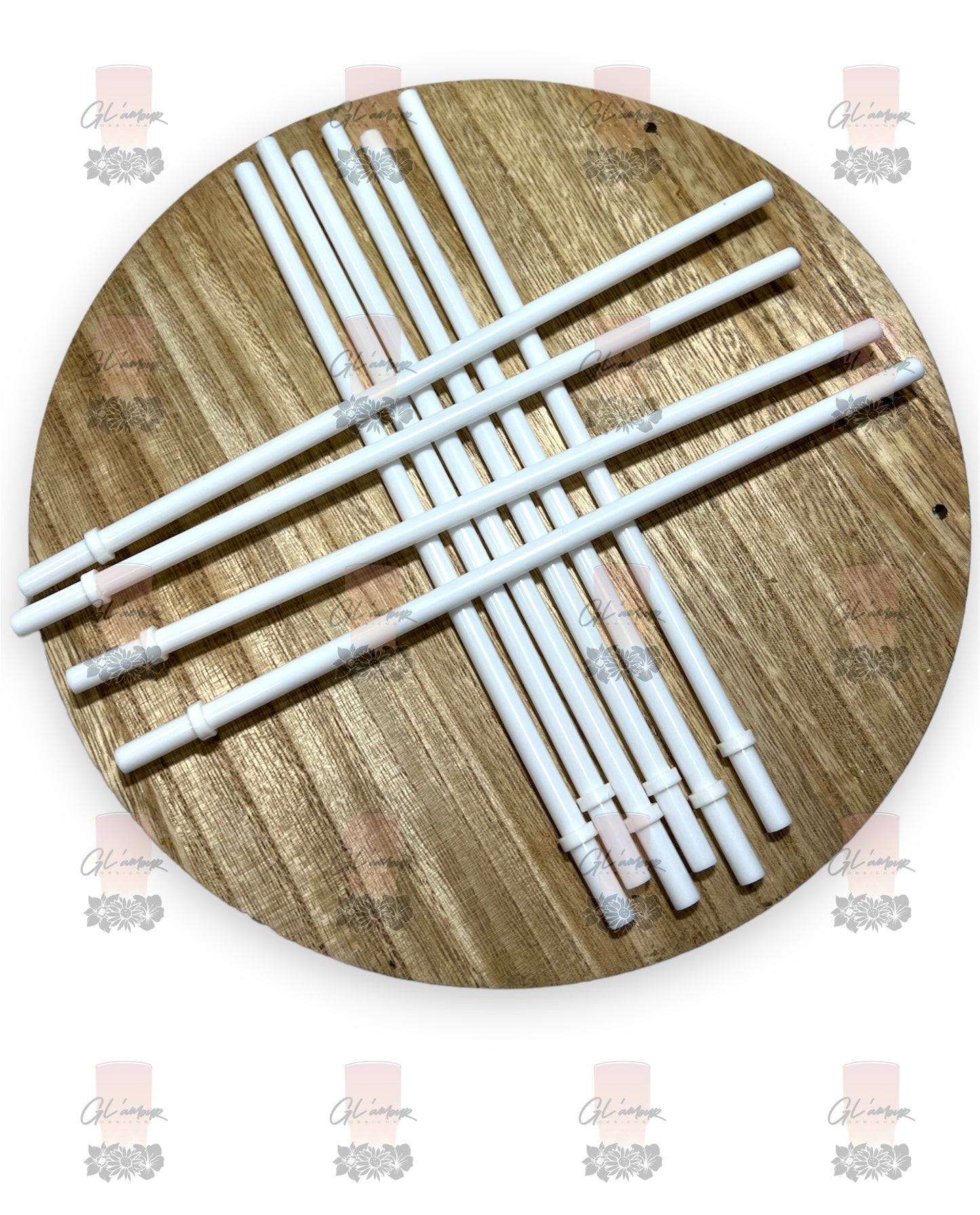 24 oz Plastic White Straws - 10.5"