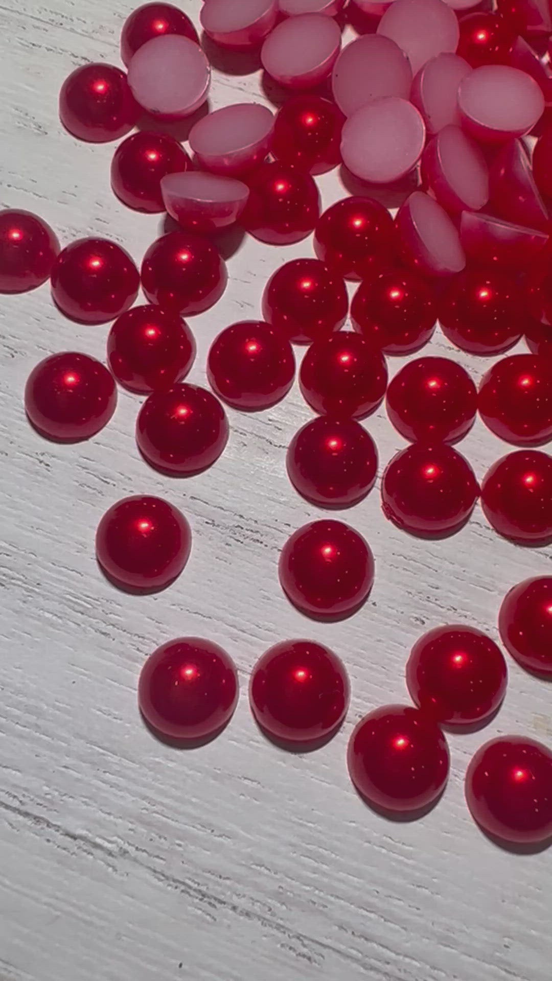 Flat Back red pearls