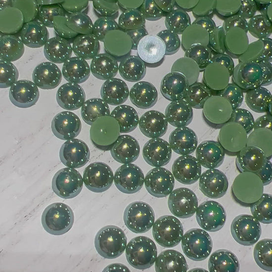 Emerald Half Flat Back Pearls sizes 3mm-8mm – Gl'amourXx Designs