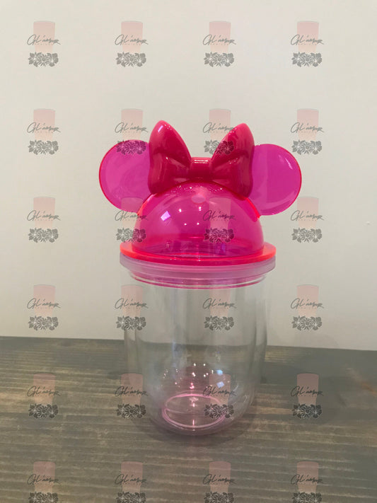 Pink Mouse Bow Ears Acrylic Tumbler