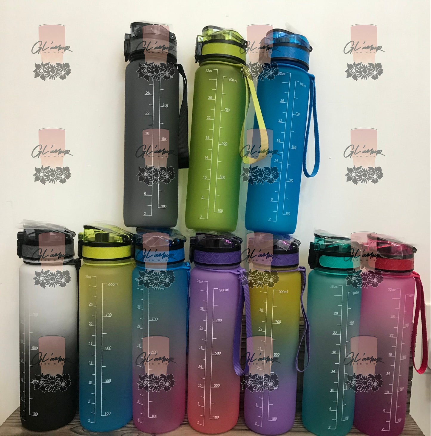 Motivational Fitness 32 oz Water Bottles