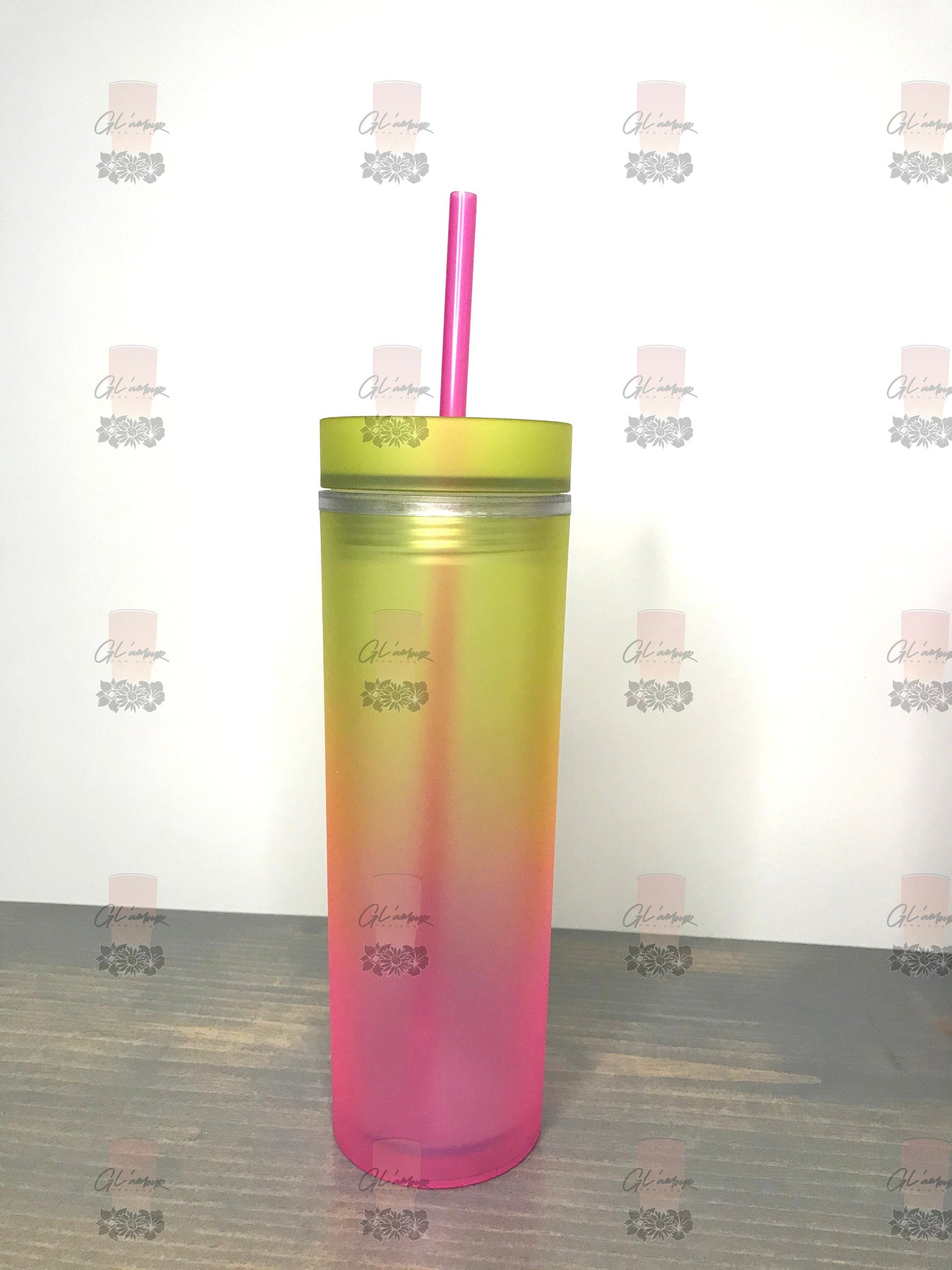 Gradient Ombre Skinny Acrylic 16 oz Tumbler