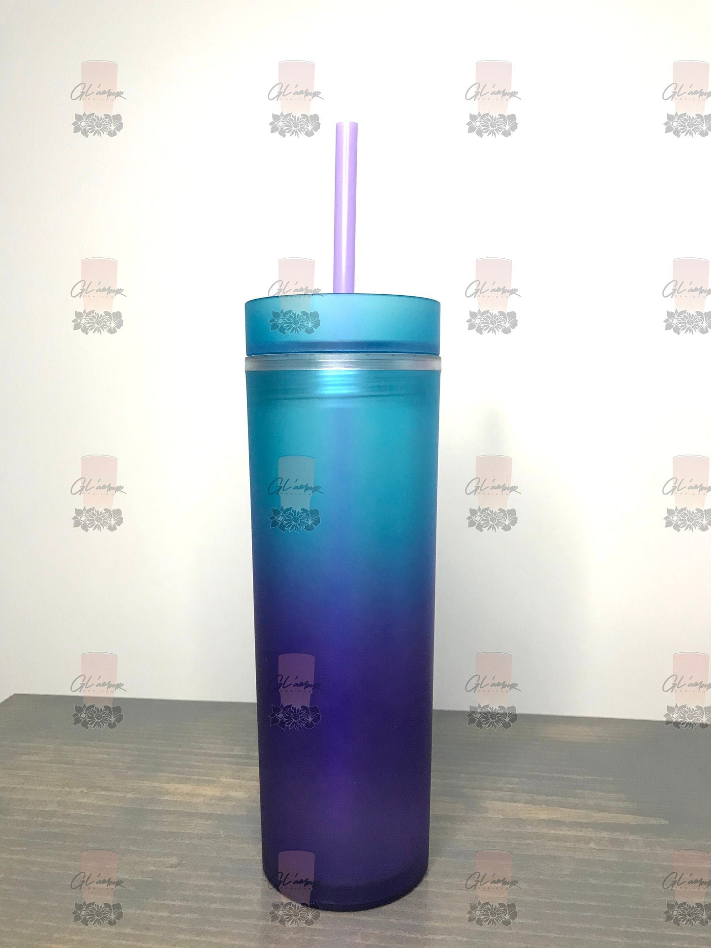 Gradient Ombre Skinny Acrylic 16 oz Tumbler