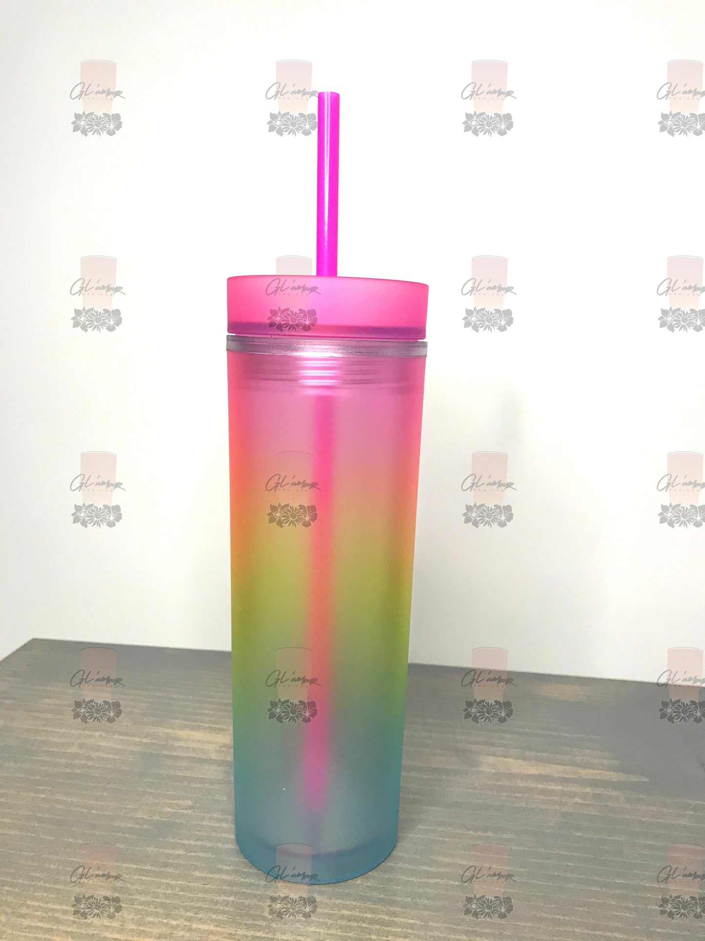 Gradient Ombre Skinny Acrylic 16 oz Tumbler