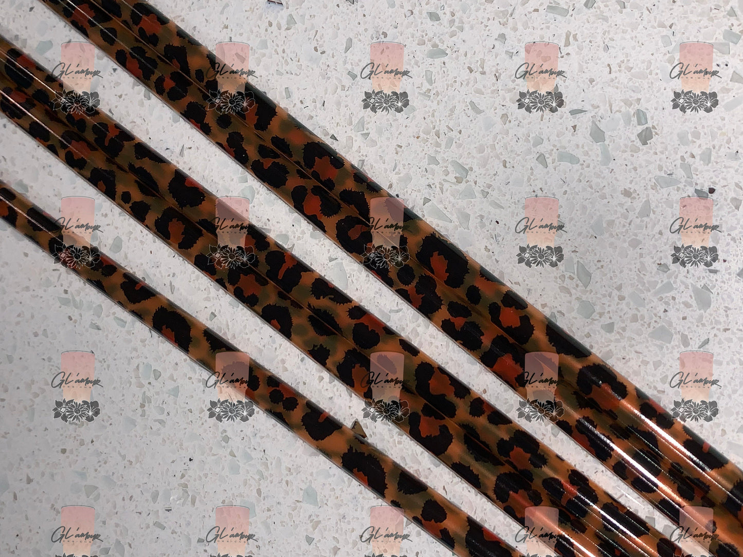 Brown Leopard Print Reusable Straw - 9 inches