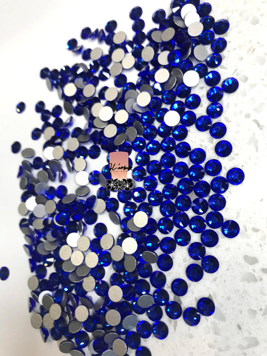 Sapphire Crystal Glass Flat Back Rhinestones - 1440pcs per bag