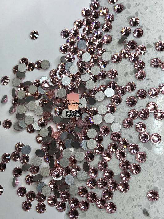 Light Rose Crystal Glass Flat Back Rhinestones - 1440pcs per bag