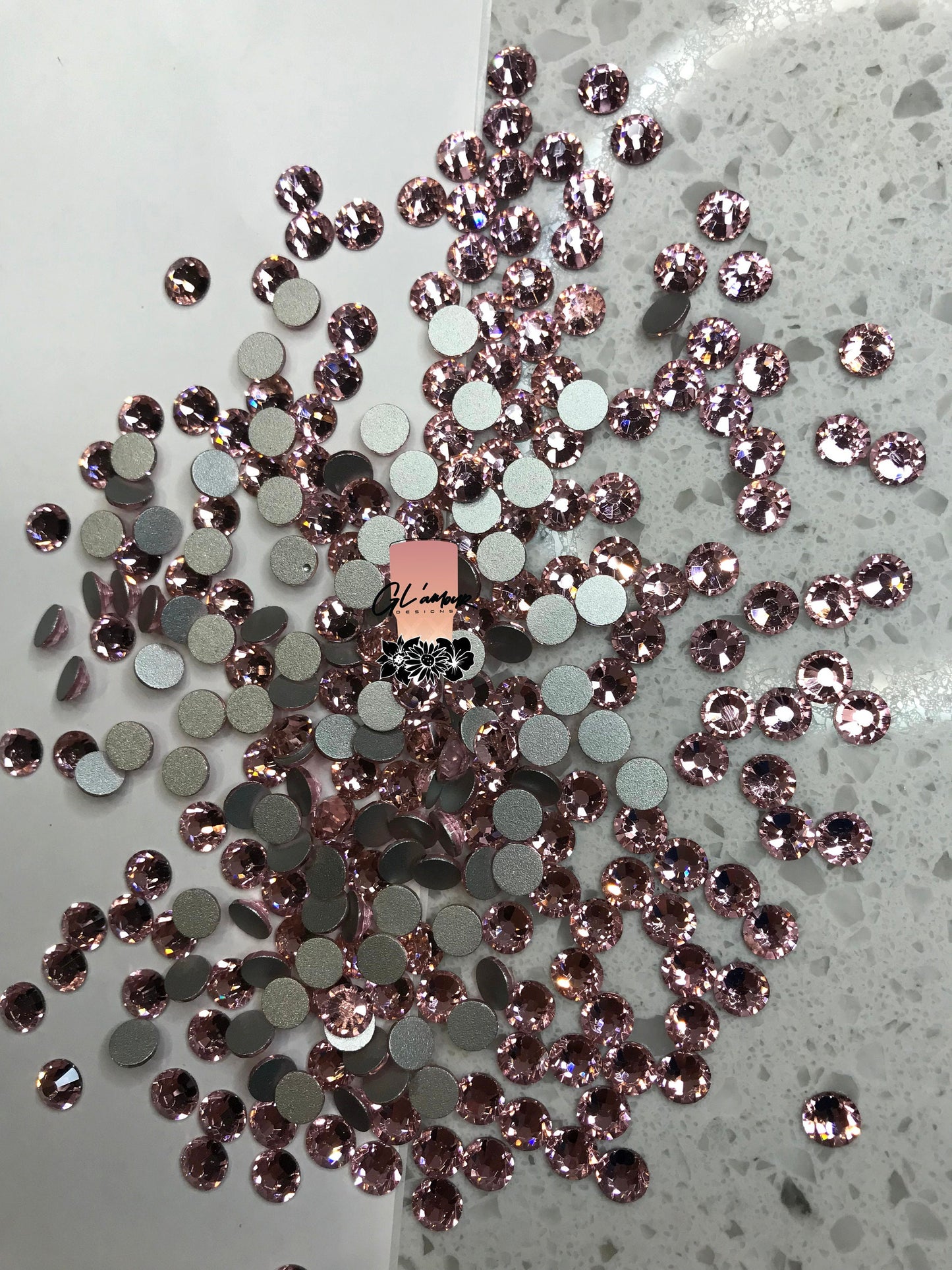 Light Rose Crystal Glass Flat Back Rhinestones - 1440pcs per bag