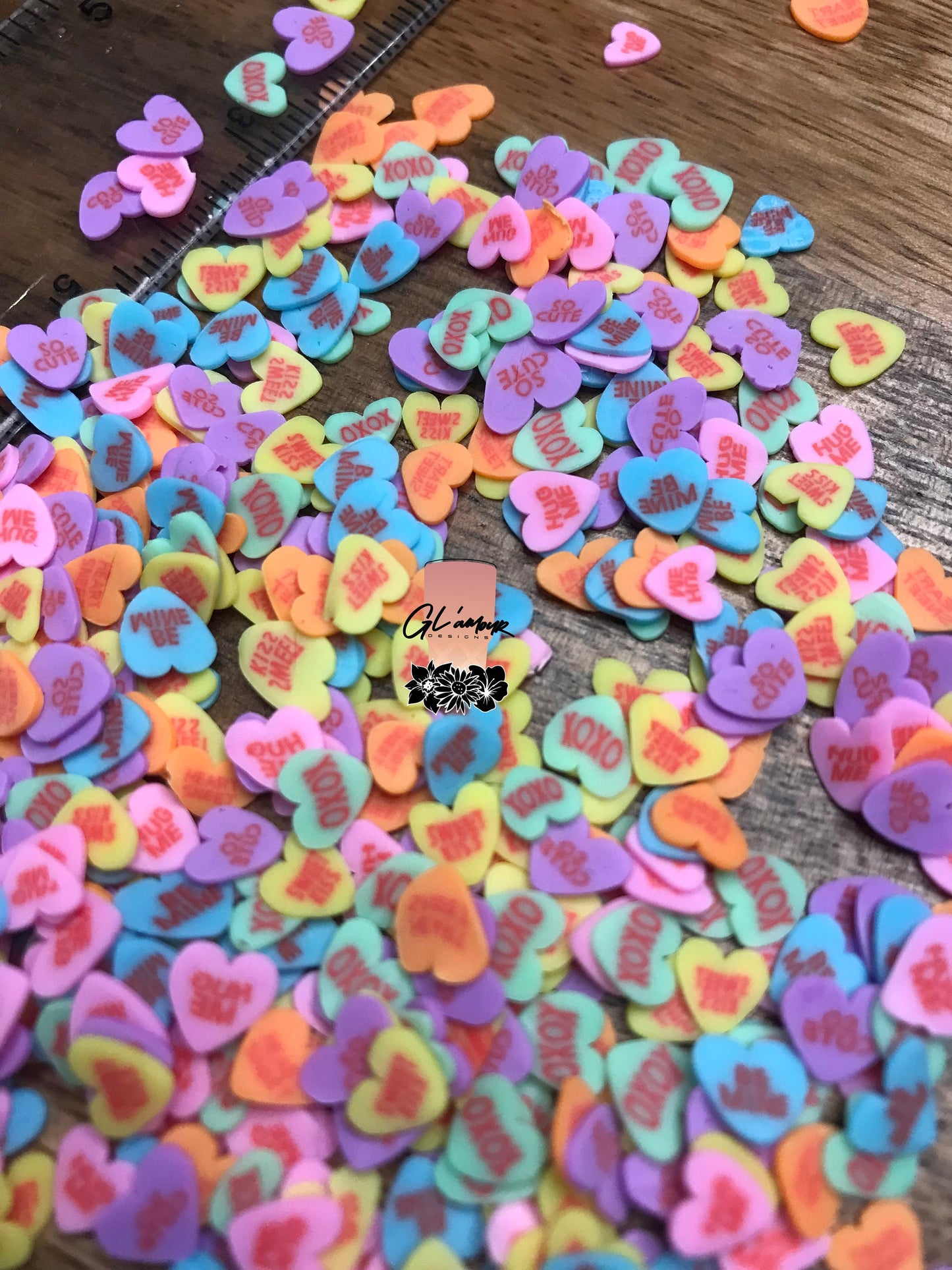 Valentine Hearts Polymer Slices - 5mm Small