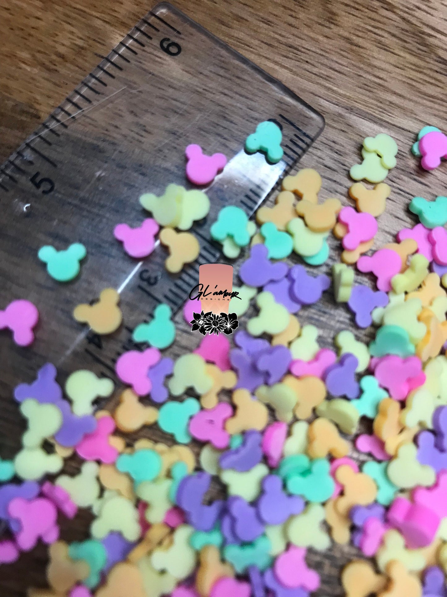 5mm Pastel Mouse Heads Polymer Slices -small