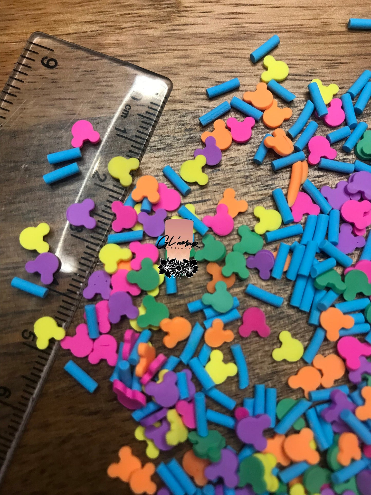 5mm Bright Color Mouse with Sprinkles Polymer Slices -small