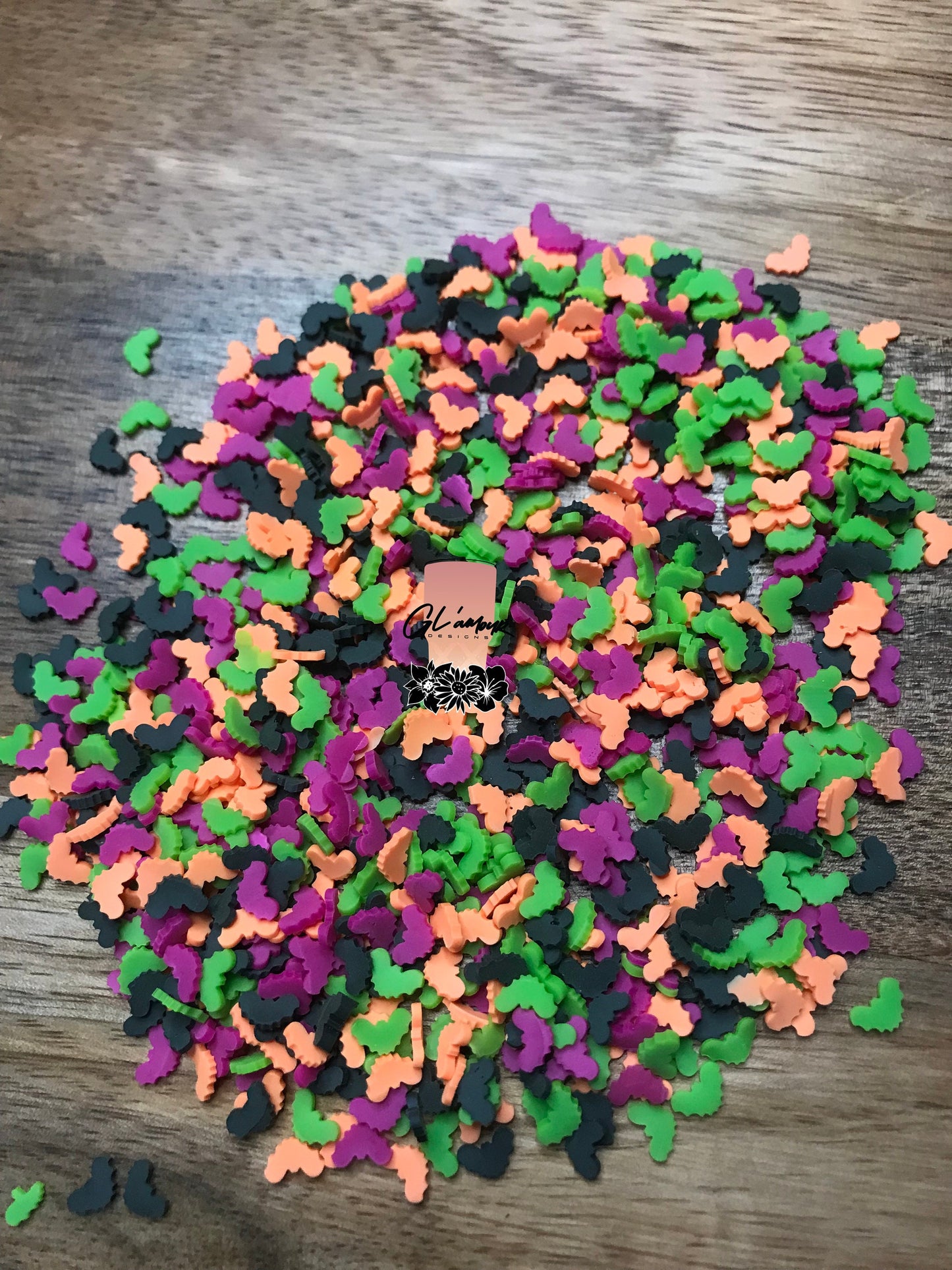 5mm Bats Multi Colors Polymer Slices - small
