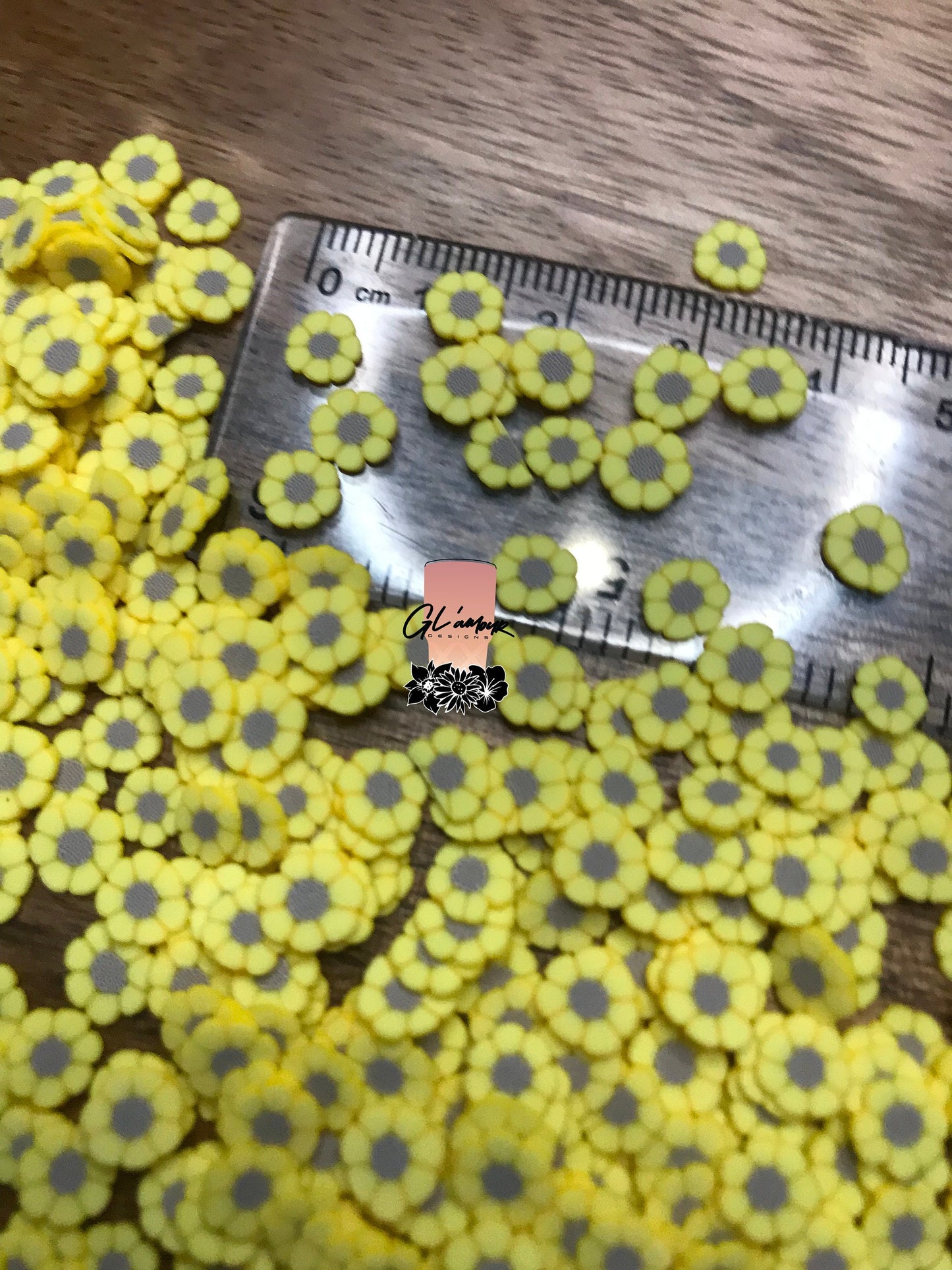 5mm Sunflower Polymer Slices - small