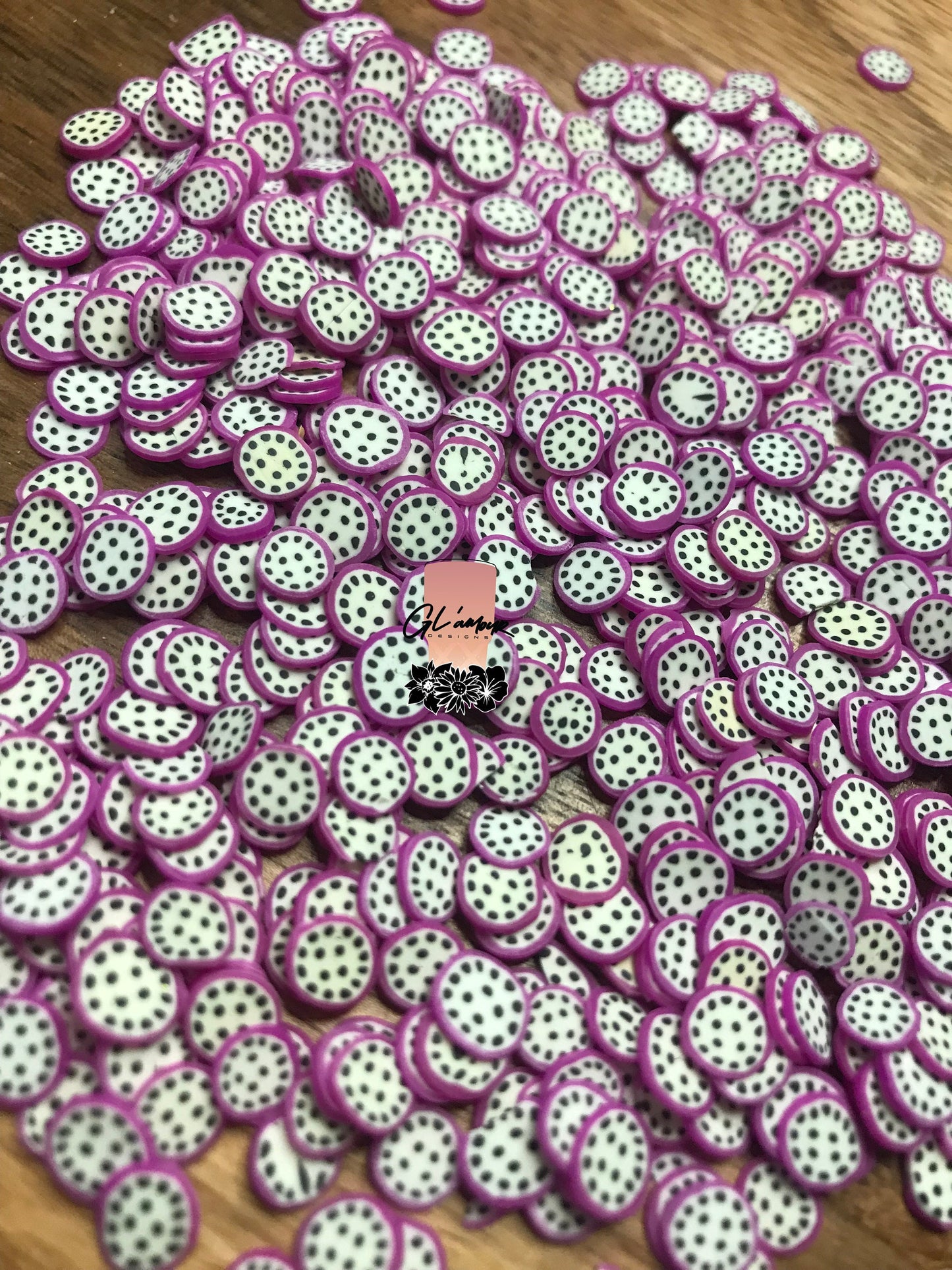 5mm Dragonfruit Polymer Slices - small