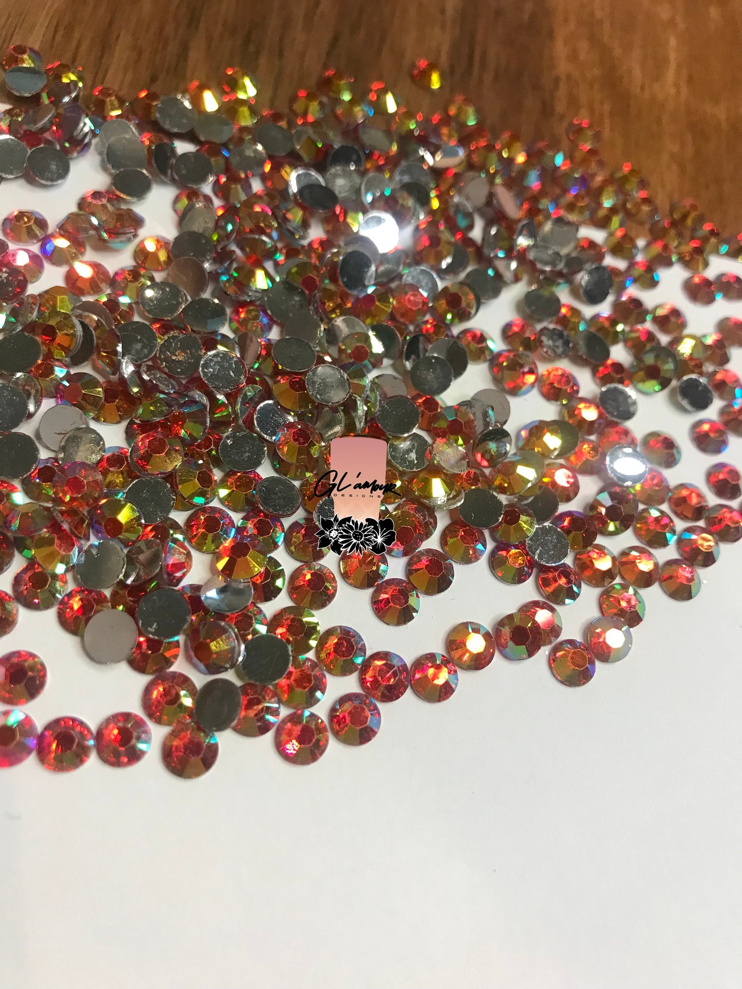 Red Flat Back Resin Rhinestones - 1000 pcs