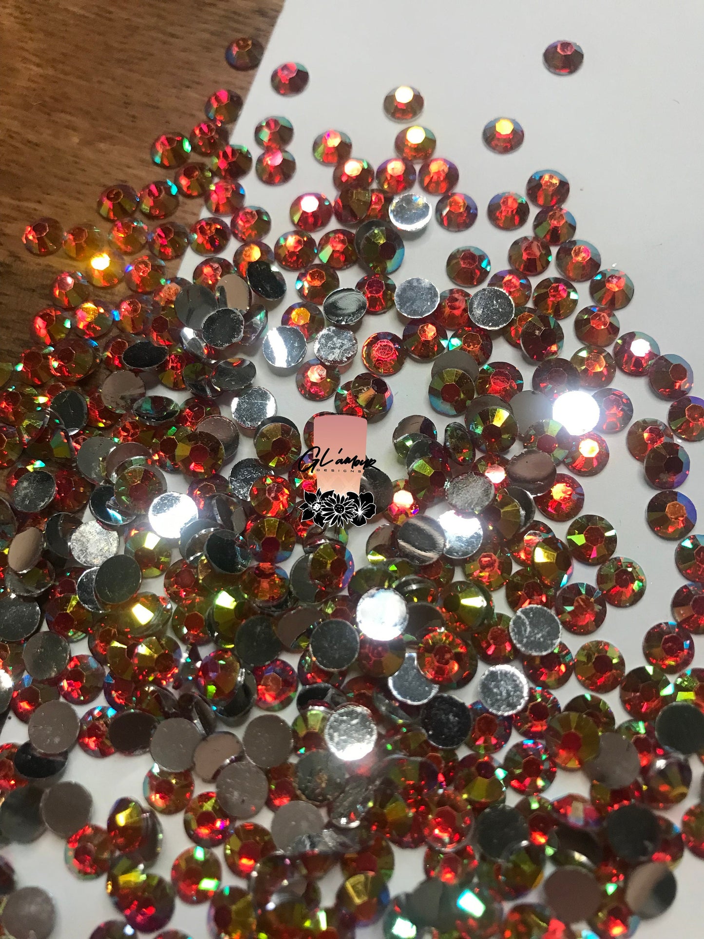 Red Flat Back Resin Rhinestones - 1000 pcs