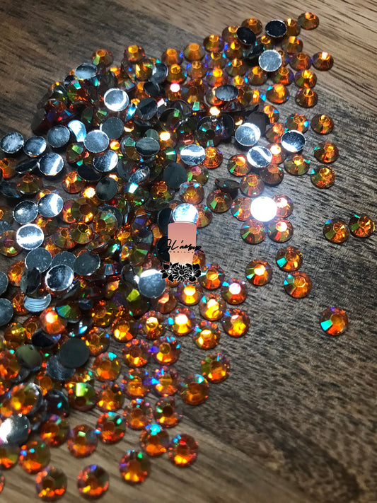 Orange Flat Back Resin Rhinestones - 1000 pcs