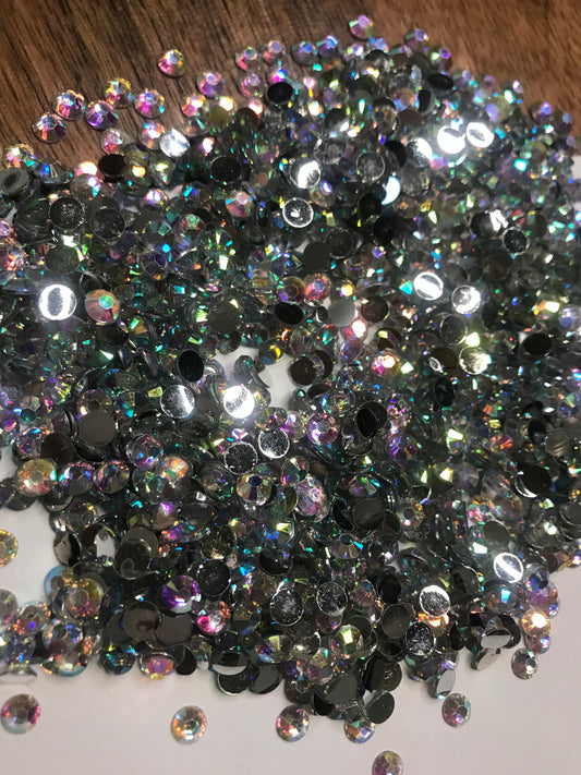 White Flat Back Resin Rhinestones - 1000 pcs