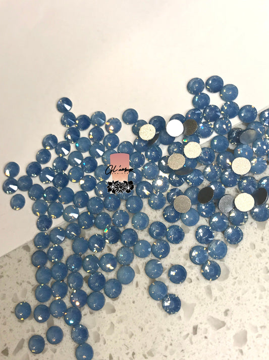 Light Blue Opal Crystal Glass Flat Back Rhinestones - 1,440pcs per bag