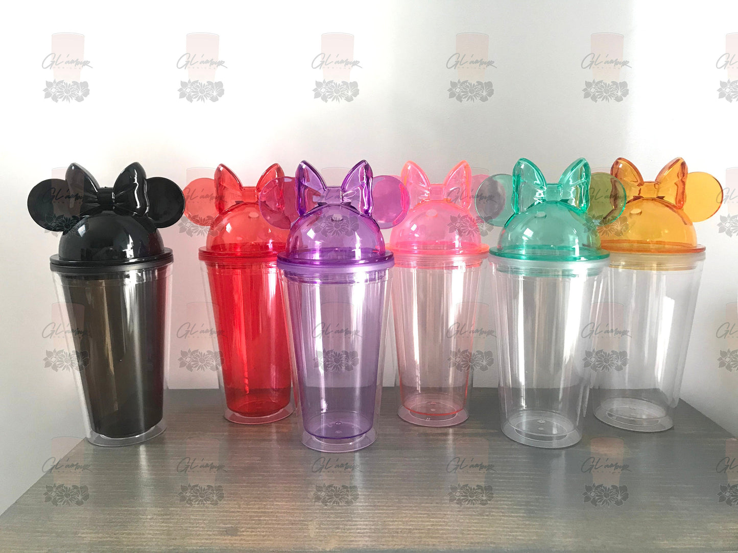 16 oz Mouse Bow Ears Acrylic Tumbler