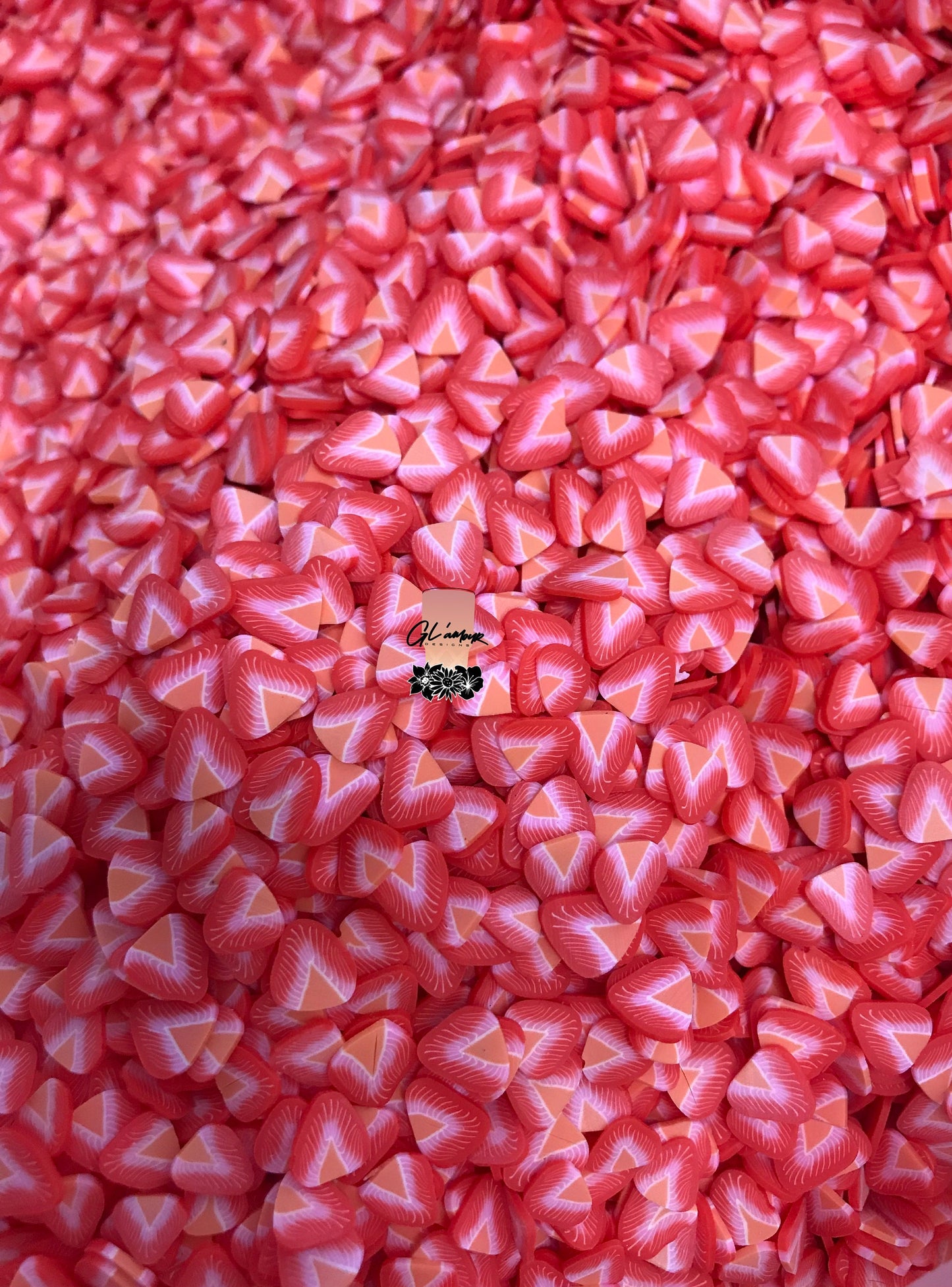 5mm Strawberry Polymer Slices - small