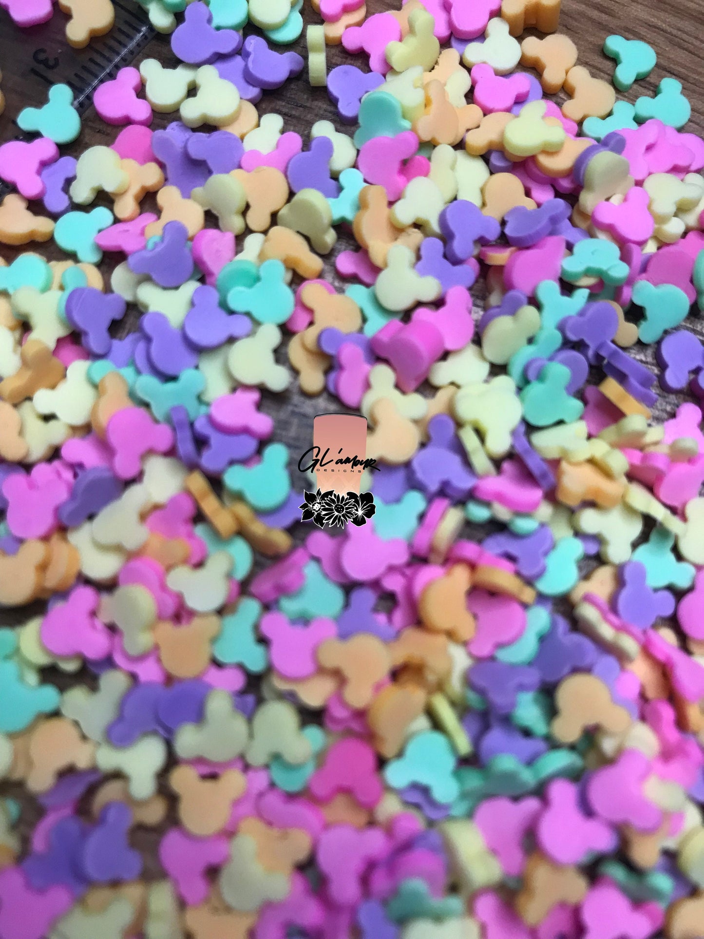 5mm Pastel Mouse Heads Polymer Slices -small
