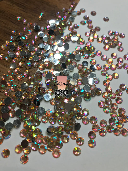 Champagne Flat Back Resin Rhinestones - 1000 pcs