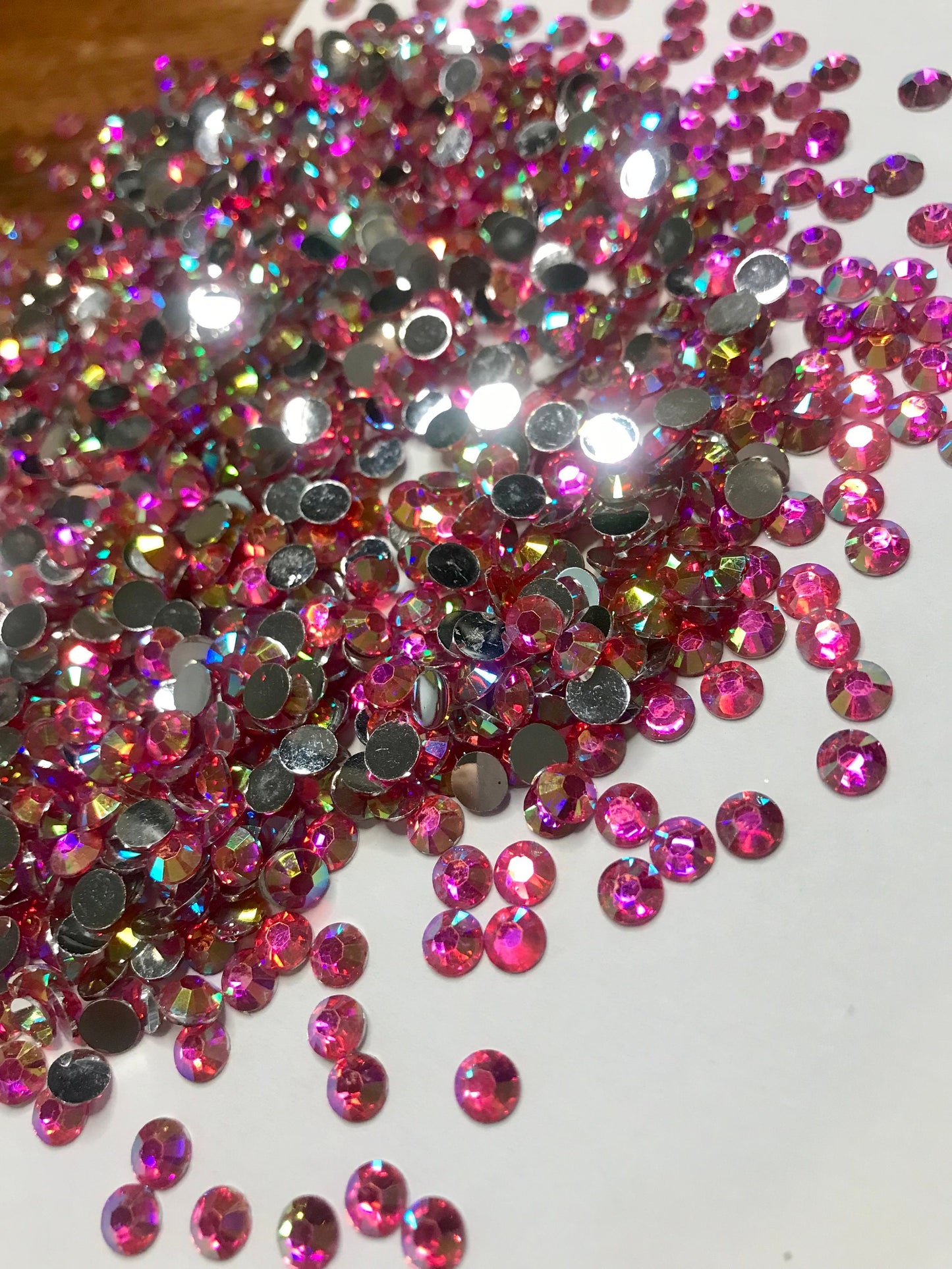 Rose Flat Back Resin Rhinestones - 1000 pcs