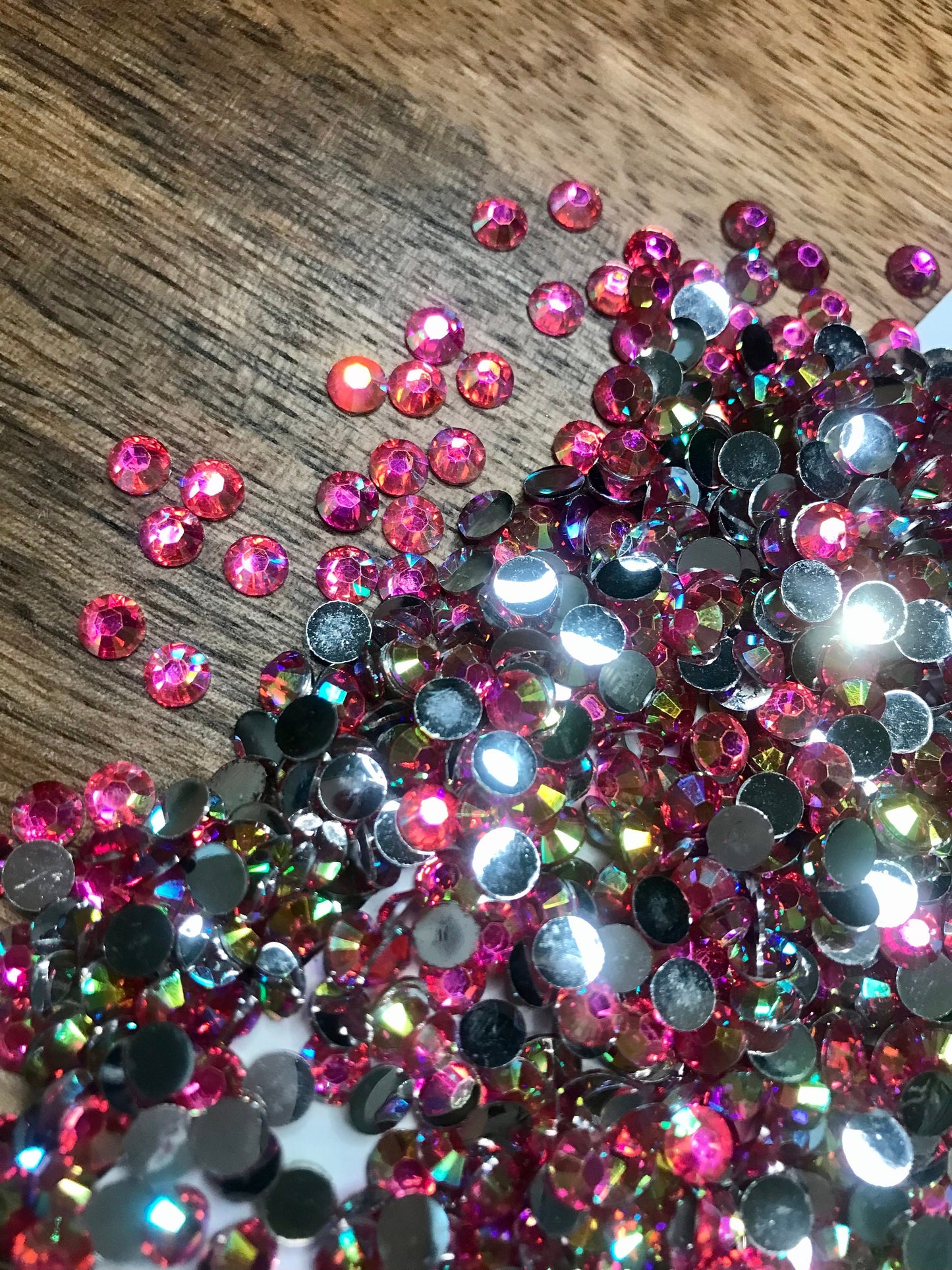 Rose Flat Back Resin Rhinestones - 1000 pcs