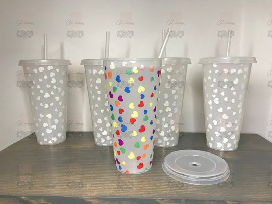 Bundles of 5 Clear Cup /Heart Color Changing