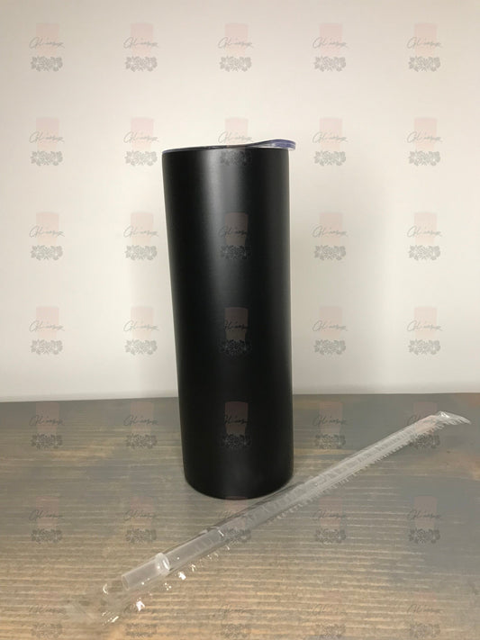 Matte Black 20 oz Skinny Stainless Tumbler