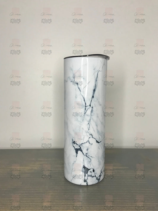 Marble 20 oz Skinny Stainless Tumbler